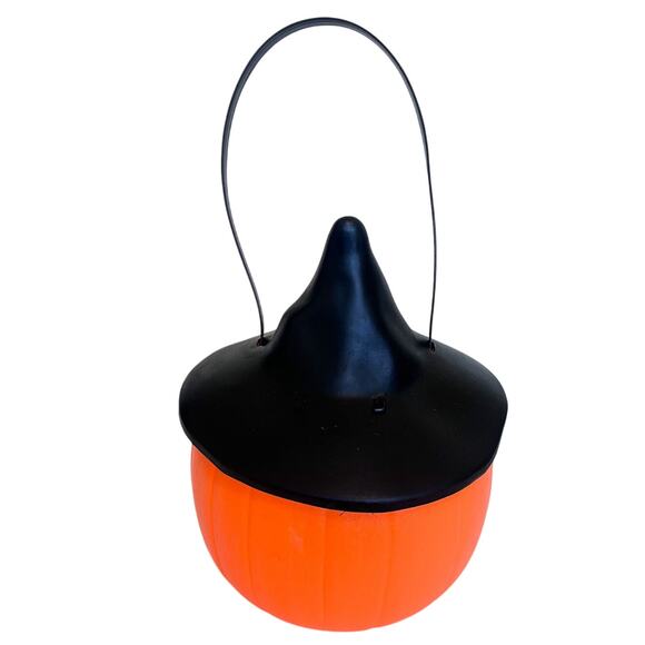 Vintage 1995 Empire Blow Mold Light Up Trick Or Treat Bucket Pumpkin Witch Hat - Picture 4 of 12